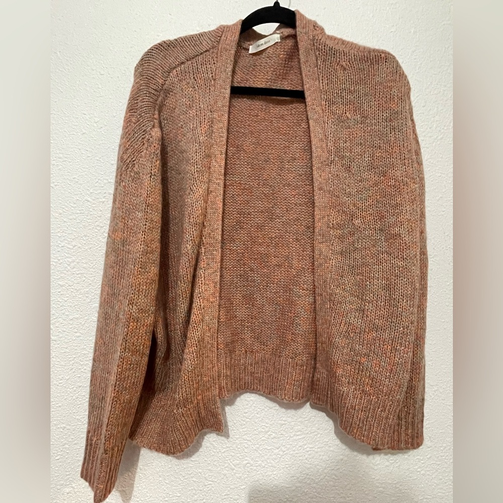 Idem Ditto Pink/Brown Soft comfortable Sweater Cardigan Size M/L